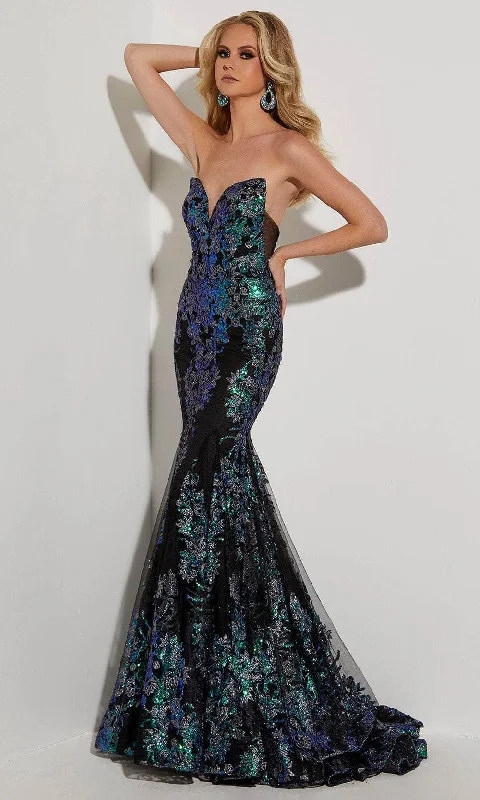 Jasz Couture 7403 - Floral Strapless Dress