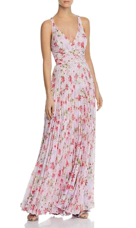 Laundry HP01W56G - Halter V-Neck Sleeveless Floral Dress