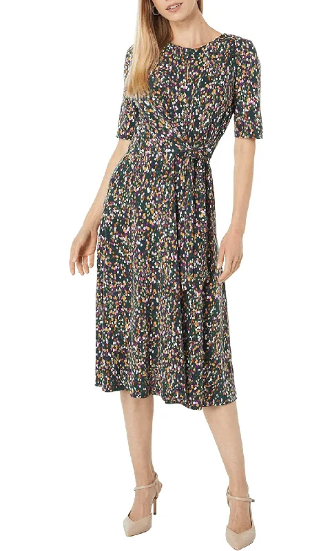 London Times T6041M - Round Neck Printed Dress