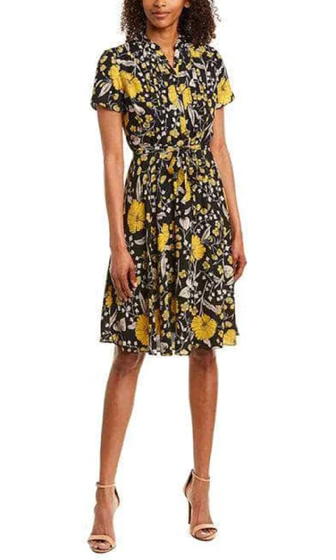 Nanette Nanette Lepore NM9K17126 - Floral Short Sleeved Button Down Dress