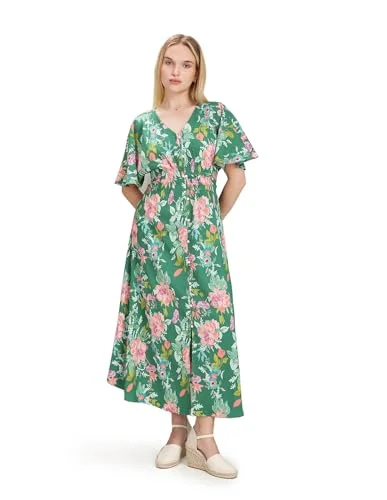 U.S. POLO ASSN. Women's Floral Print Fit and Flare Dress (UWSS23DRS043_Green_XXL)