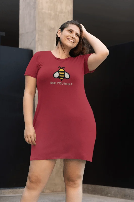 " BEE YOURSELF " - 3/4TH SLEEVE T-SHIRT DRESSES