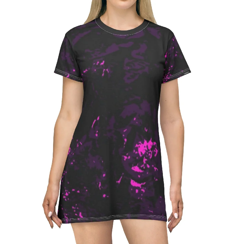 "Mystic Cube" (Cosmic Fusion - Dark Violet/Orchid) - T-Shirt Dress