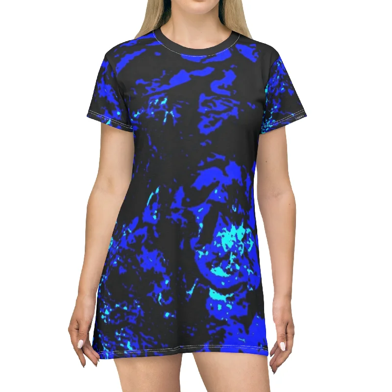 "Mystic Cube" (Cosmic Fusion - Indigo) - T-Shirt Dress