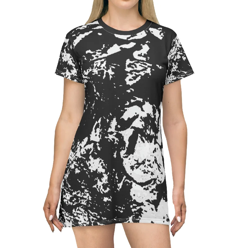 "Mystic Cube" (Cosmic Fusion - Light Charcoal) - T-Shirt Dress