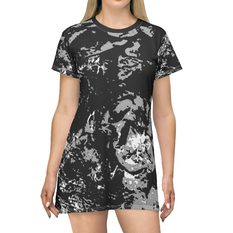 "Mystic Cube" (Cosmic Fusion - Medium Charcoal) - T-Shirt Dress