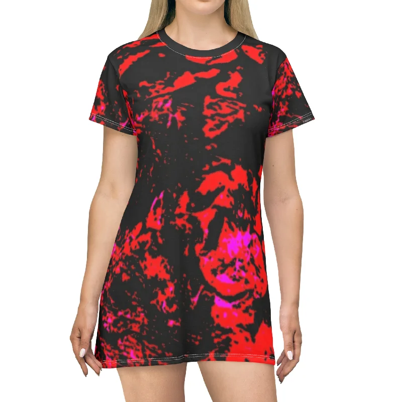 "Mystic Cube" (Cosmic Fusion - Scarlet) - T-Shirt Dress