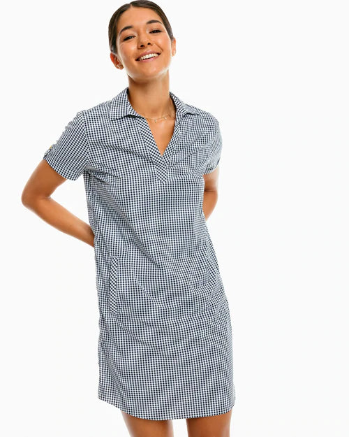 Southern Tide Gameday Kamryn Intercoastal Shirt Dress Black