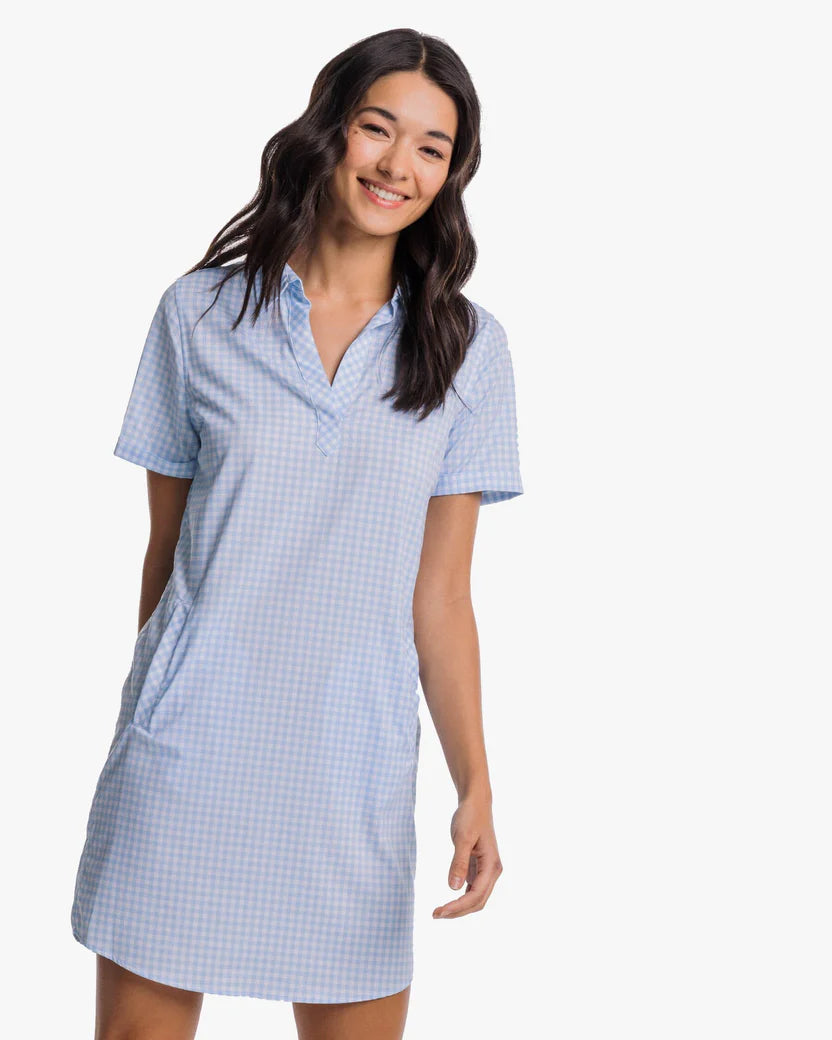 Southern Tide Gameday Kamryn Intercoastal Shirt Dress Sky Blue