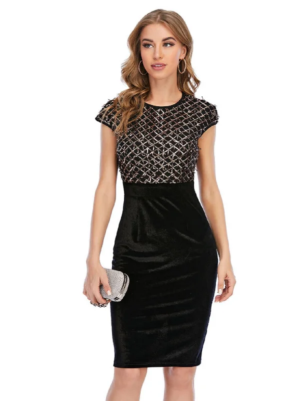 Black Sheath Sequin Dress